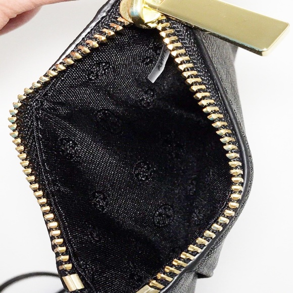 NWT Tory Burch Emerson Black Leather Lanyard Coin - Picture 5 of 5